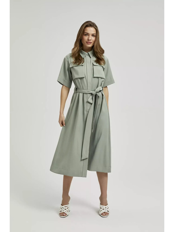 Moodo Rochie tip cămașă măslinie