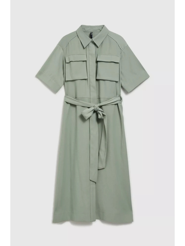 Moodo Rochie tip cămașă măslinie