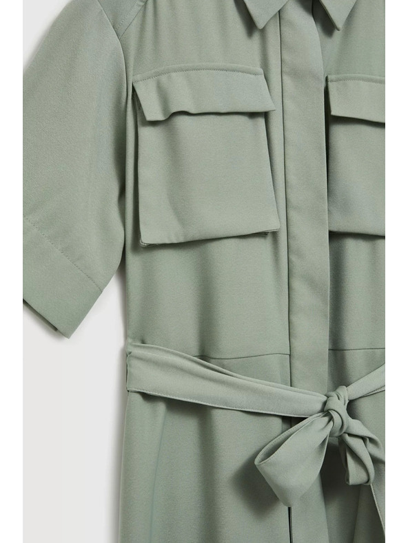 Moodo Rochie tip cămașă măslinie