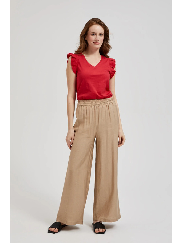 Moodo Top roșu cu volănașe