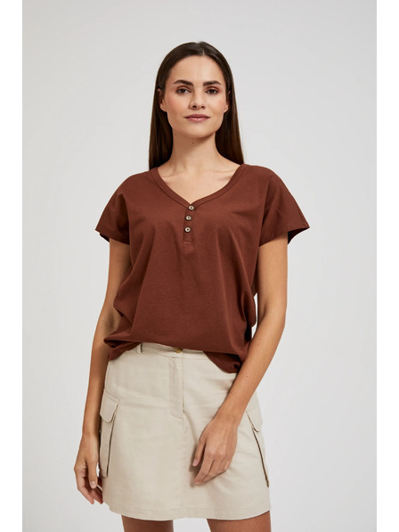 Moodo Top maro cu nasturi