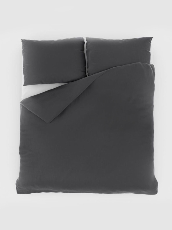 Kvalitex Lenjerie de pat din muselină franceză 220x200, 70x90cm gri închis Kvalitex