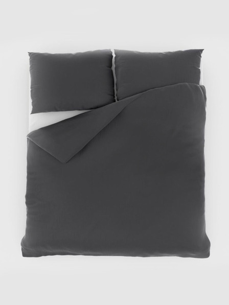Kvalitex Lenjerie de pat din muselină franceză 220x200, 70x90cm gri închis Kvalitex