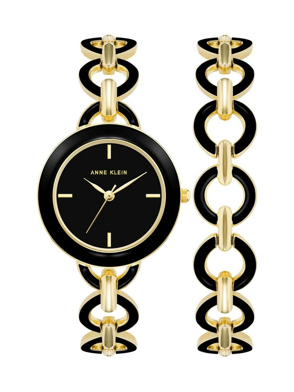 Anne Klein Set cadou ceas și brățară Anne Klein AK/4066BKST