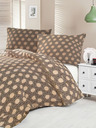 Kvalitex Set lenjerie de pat din satin cu design francez Luxury Collection 1+2, 220x200, 70x90cm Carero bej Kvalitex