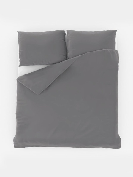 Kvalitex Lenjerie de pat din bumbac franțuzesc unicolor 220x200, 70x90cm gri deschis