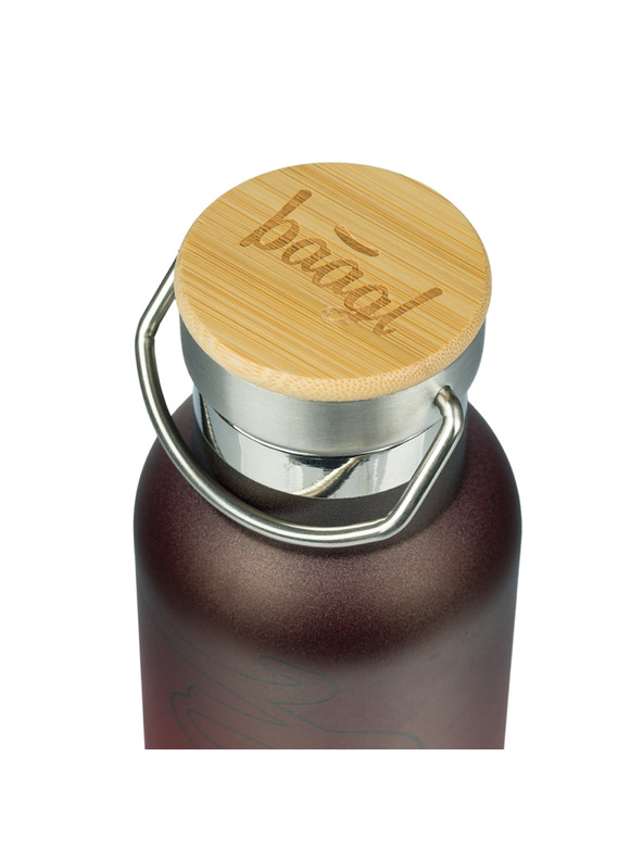 BAAGL  BAAGL Termoizolatoare cu capac de bambus Gradient roșu-negru, 500 ml