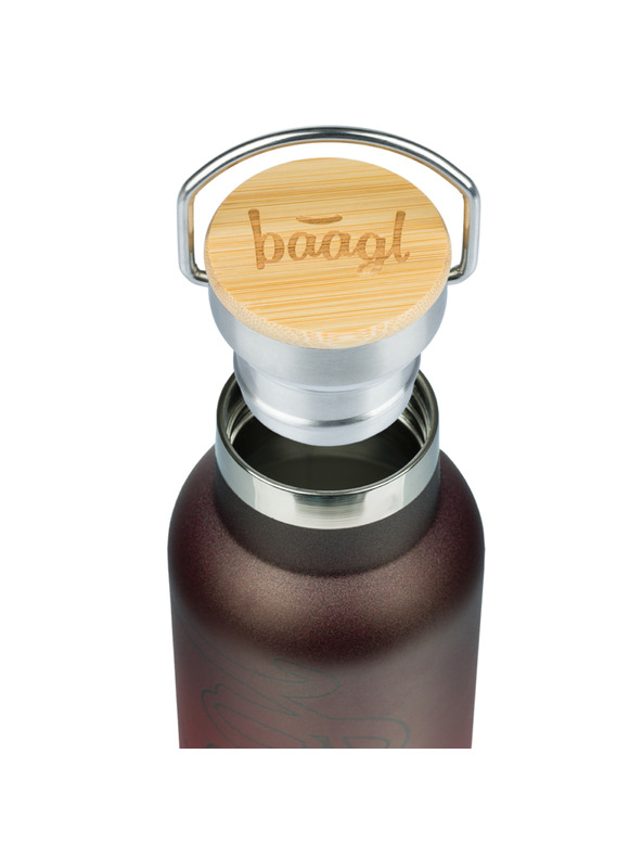 BAAGL  BAAGL Termoizolatoare cu capac de bambus Gradient roșu-negru, 500 ml
