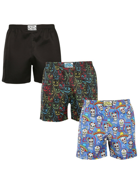 Styx Set trei - boxeri de dormit bărbați Styx multicolor