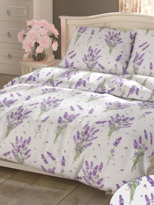 Kvalitex Lenjerie de pat din bumbac prelungită COLECȚIA PROVENCE 240x220, 70x90cm LAVANDĂ mov