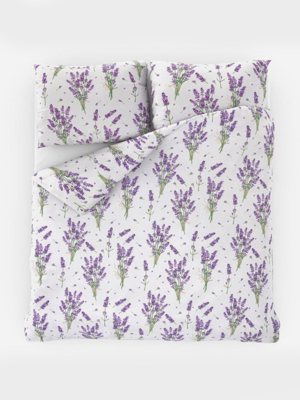 Kvalitex Lenjerie de pat din bumbac prelungită COLECȚIA PROVENCE 240x220, 70x90cm LAVANDĂ mov