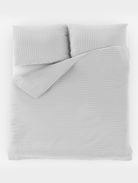 Kvalitex Lenjerie de pat franceză din satin cu dungi 1+2, 240x200, 70x90cm WHITE