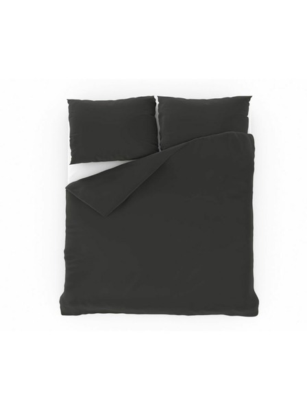 Kvalitex Solid Cotton Bedding 140x200, 70x90cm Dark Gray Kvalitex