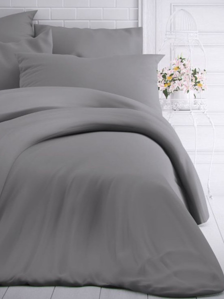 Kvalitex Lenjerie de pat franceză unicolor din bumbac 240x200, 70x90cm gri deschis