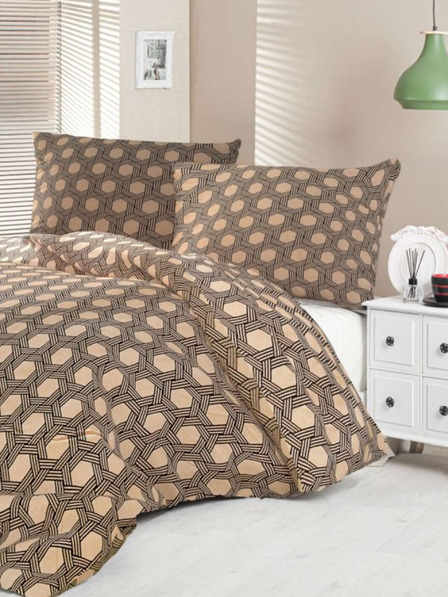 Kvalitex Satin lenjerie de pat Luxury Collection 140x200, 70x90cm Carero bej Kvalitex