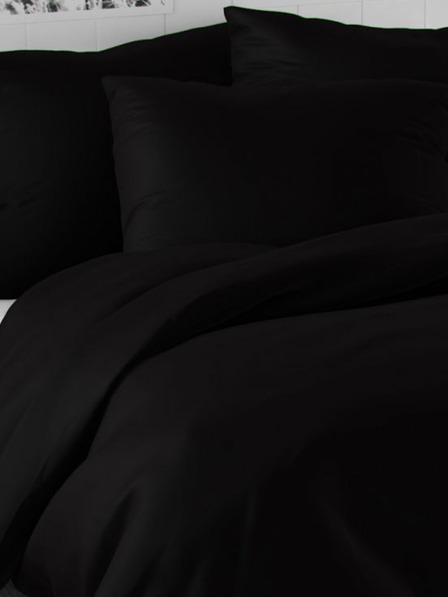Kvalitex Lenjerie de pat din satin franțuzesc prelungită LUXURY COLLECTION 1+2, 240x220, 70x90cm neagră