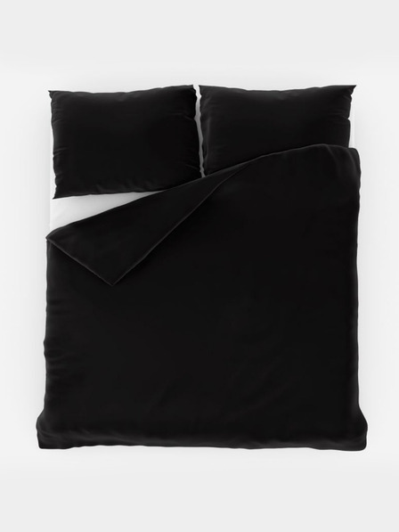 Kvalitex Lenjerie de pat din satin franțuzesc prelungită LUXURY COLLECTION 1+2, 240x220, 70x90cm neagră