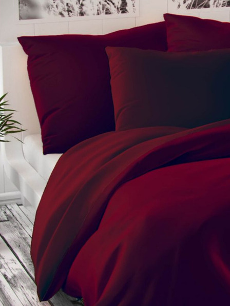 Kvalitex Lenjerie de pat franceză din satin LUXURY COLLECTION 1+2, 200x200, 70x90cm vișinie Kvalitex