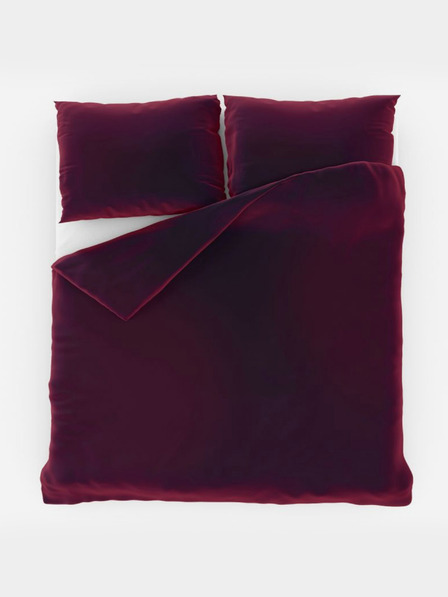 Kvalitex Lenjerie de pat franceză din satin LUXURY COLLECTION 1+2, 200x200, 70x90cm vișinie Kvalitex