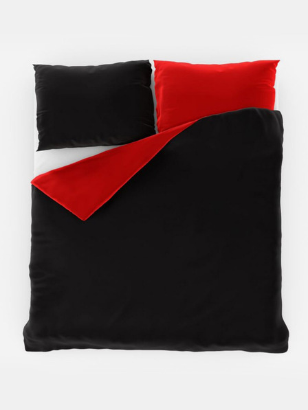 Kvalitex Lenjerie de pat din satin prelungită LUXURY COLLECTION 140x220, 70x90cm roșu / negru