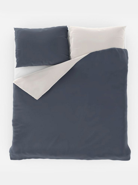 Kvalitex Lenjerie de pat din satin LUXURY COLLECTION 1+2, 240x200, 70x90cm gri închis / alb