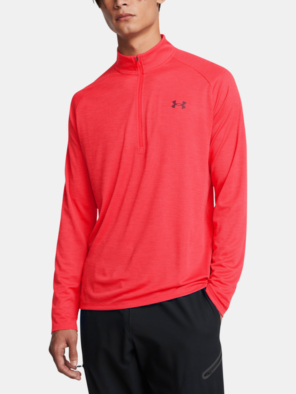 Under Armour Tricou pentru bărbați Under Armour UA Tech Textured 1/2 Zip-RED