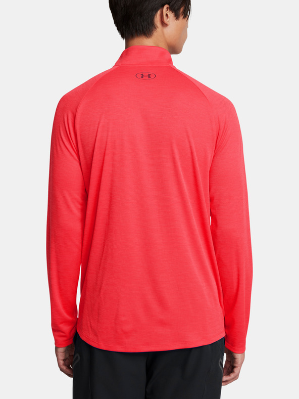 Under Armour Tricou pentru bărbați Under Armour UA Tech Textured 1/2 Zip-RED