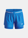 Under Armour Pantaloni scurți pentru fete Under Armour UA Tech Play Up 2n1 Short-BLU
