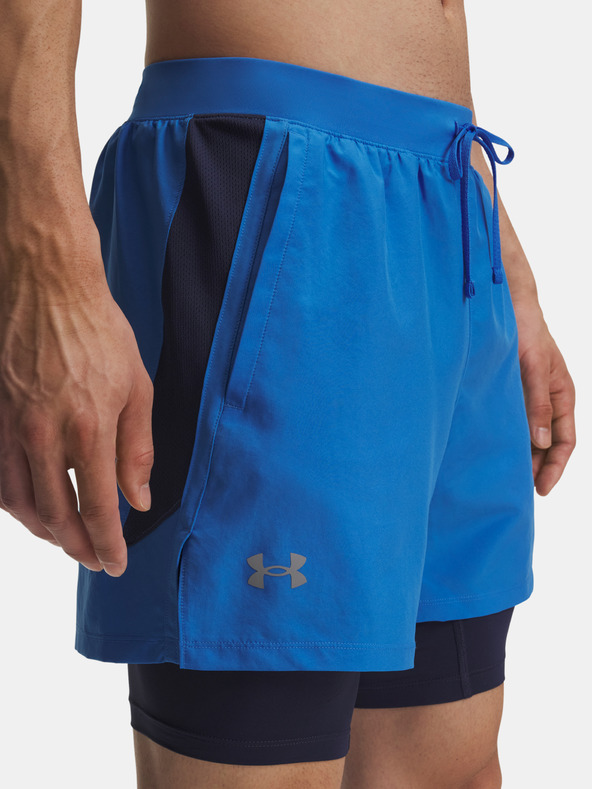 Under Armour Pantaloni scurți pentru bărbați Under Armour UA LAUNCH 5'' 2-IN-1 SHORTS-BLU