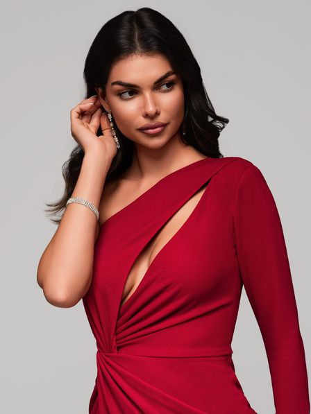Edoti Rochie maxi GRACE - roșu întunecat