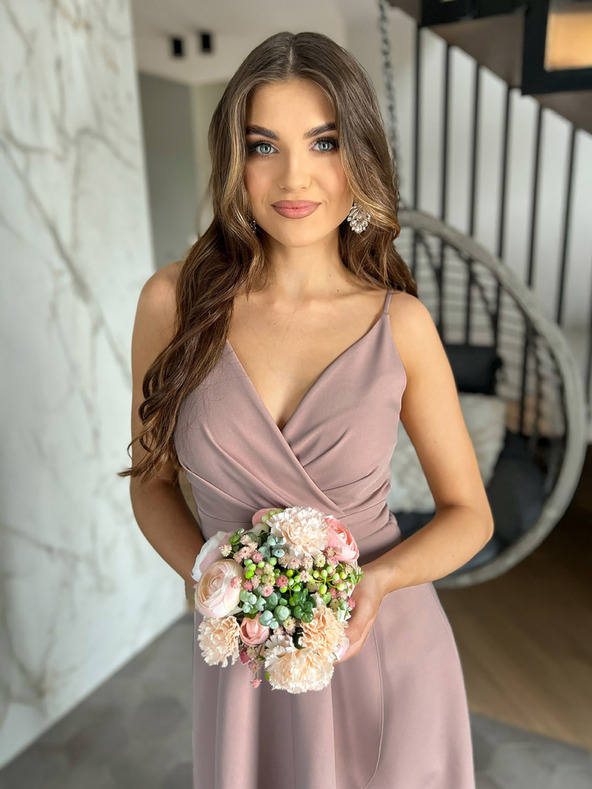 Edoti Rochie maxi LOVE - pudră