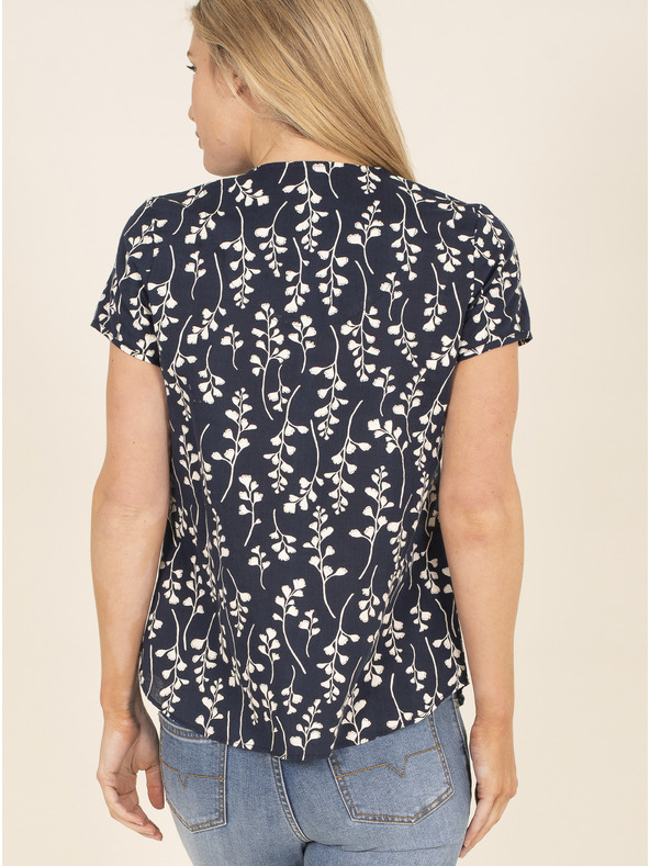 Brakeburn Bluză din in cu flori albastru închis Brakeburn