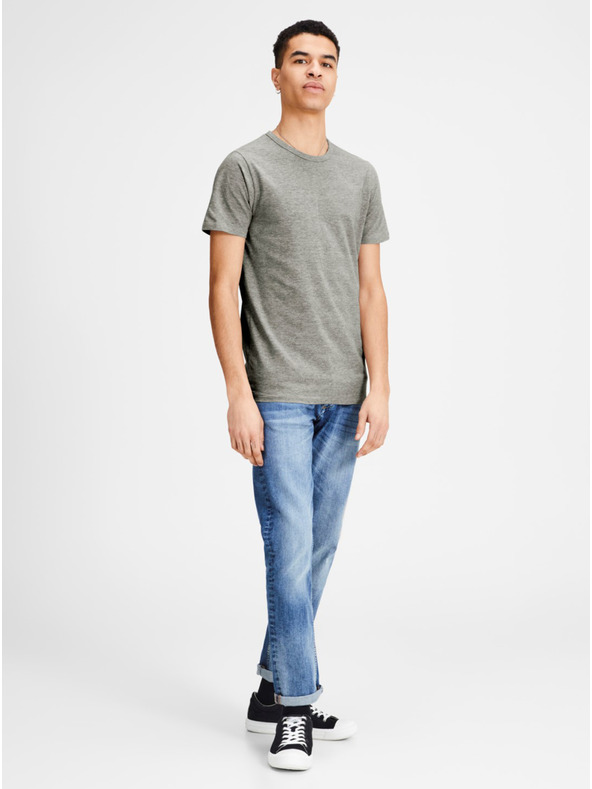 Jack & Jones Tricou de bază cu dungi gri Jack & Jones Basic