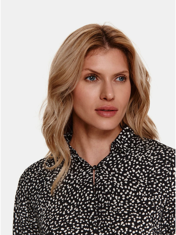 TOP SECRET Bluză neagră cu model și nasturi TOP SECRET