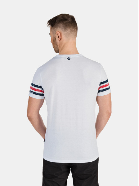 Sam 73 Tricou imprimat alb pentru bărbați SAM 73