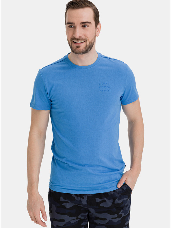 Sam 73 Tricou albastru pentru bărbați SAM 73