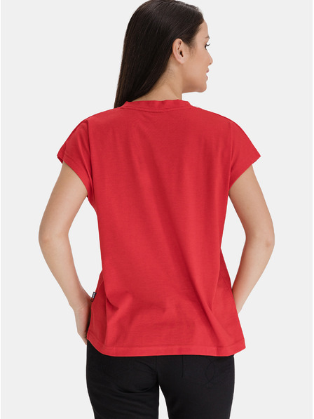 Sam 73 Tricou roșu cu imprimeu pentru femei SAM 73