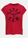 Sam 73 Tricou roșu cu imprimeu pentru femei SAM 73
