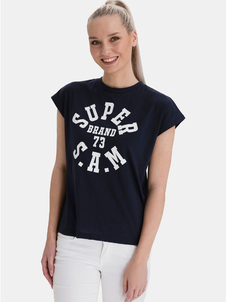 Sam 73 Tricou imprimat albastru închis pentru femei SAM 73