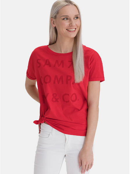 Sam 73 Tricou lejer roșu pentru femei cu imprimeu SAM 73