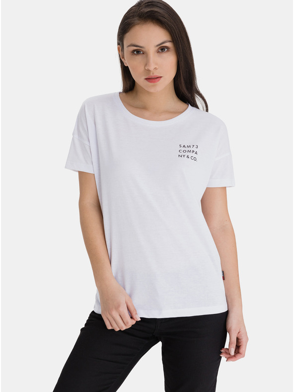 Sam 73 Tricou imprimat alb pentru femei SAM 73
