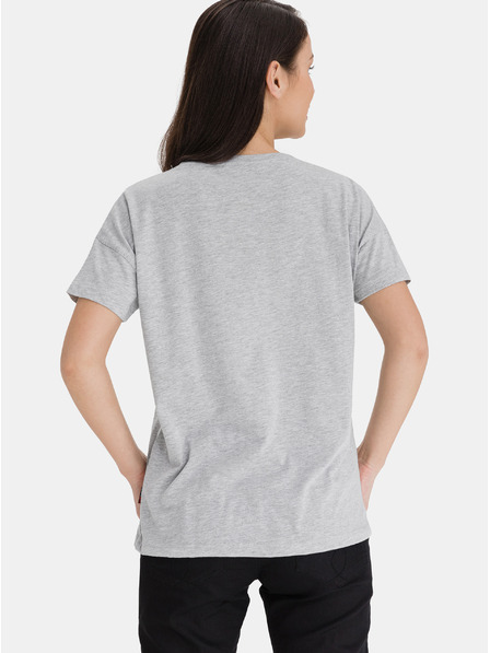 Sam 73 Tricou gri pentru femei cu imprimeu SAM 73