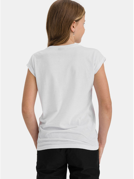 Sam 73 Tricou alb pentru fete cu imprimeu SAM 73