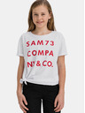 Sam 73 Tricou alb pentru fete cu imprimeu SAM 73