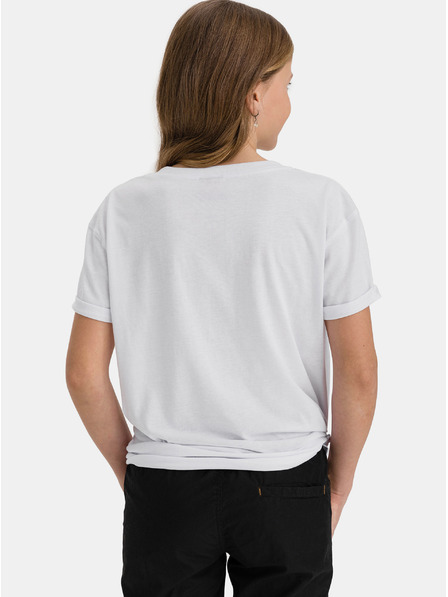 Sam 73 Tricou alb pentru fete cu imprimeu SAM 73