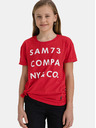 Sam 73 Tricou roșu pentru fete cu imprimeu SAM 73