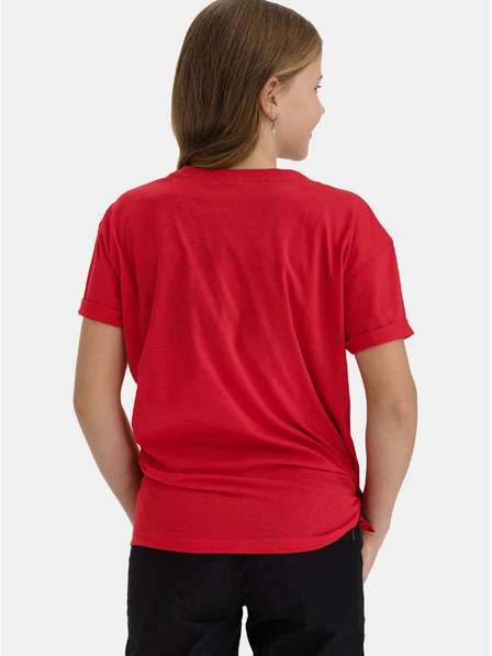 Sam 73 Tricou roșu pentru fete cu imprimeu SAM 73
