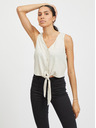 Vila Top scurt crem cu cravate VILA Anika