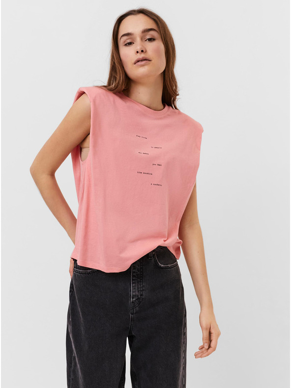 Vero Moda Tricou roz cu VERO MODA Hollie
