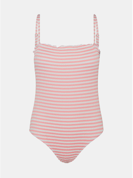 Vero Moda Costum de baie dintr-o singură piesă cu dungi albe și roz VERO MODA Emily